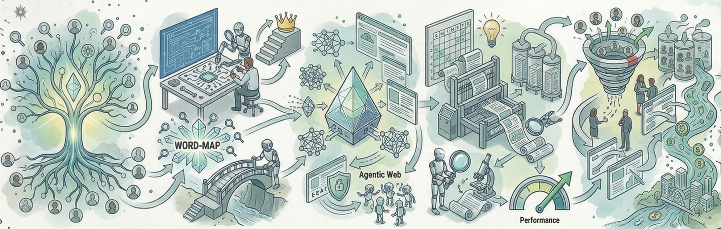 Vier Disziplinen: SEO, Content-Strategie, KI-Marketing und Kundengewinnung